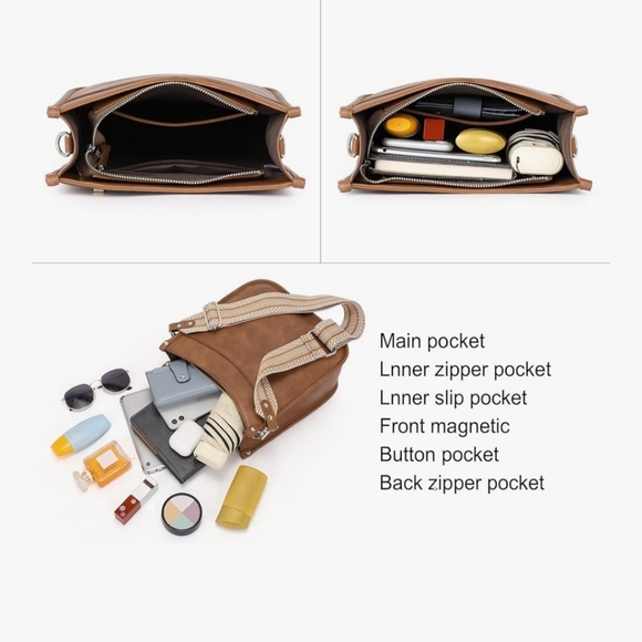 Cluci Brown Crossbody Bag with 2 Straps EUC $40 - Picture 13 of 13